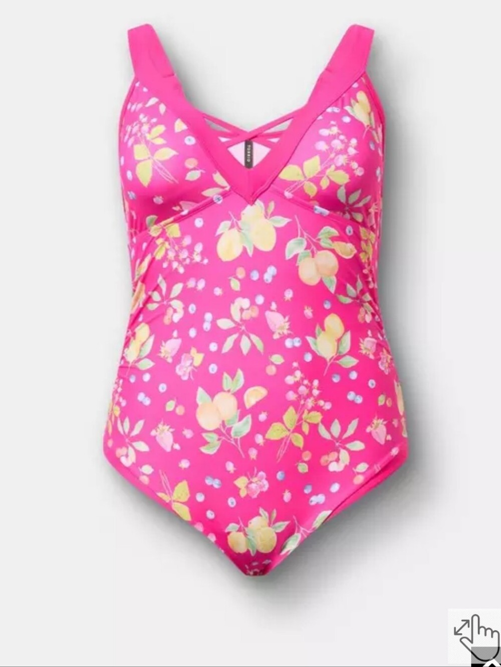 New Torrid 2X(18/20W) Wire-Free V-Plunge Cheeky One Piece Swimsuit-Bright Pink - Picture 7 of 10